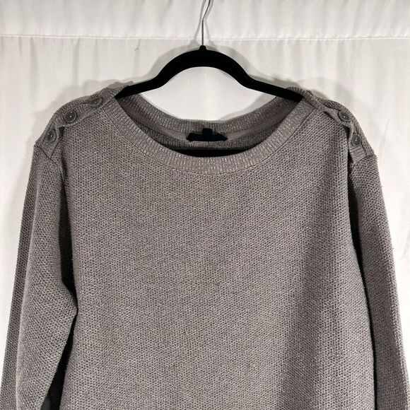 Jane Delancey Sweater Women's Xl Solid Grey Pullover Knit Long Sleeve Round Neck - Picture 2 of 8